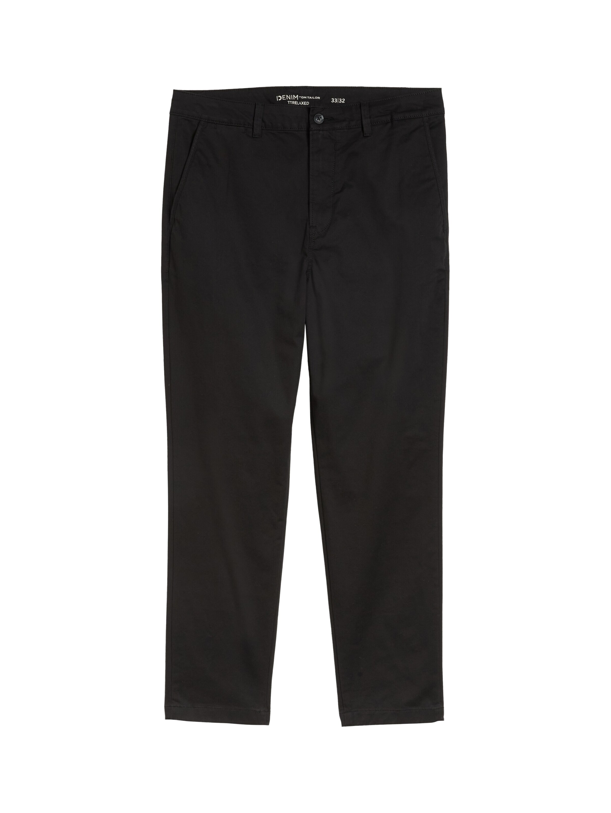 Loosefit Pantalon chino TOM TAILOR DENIM en noir : devant