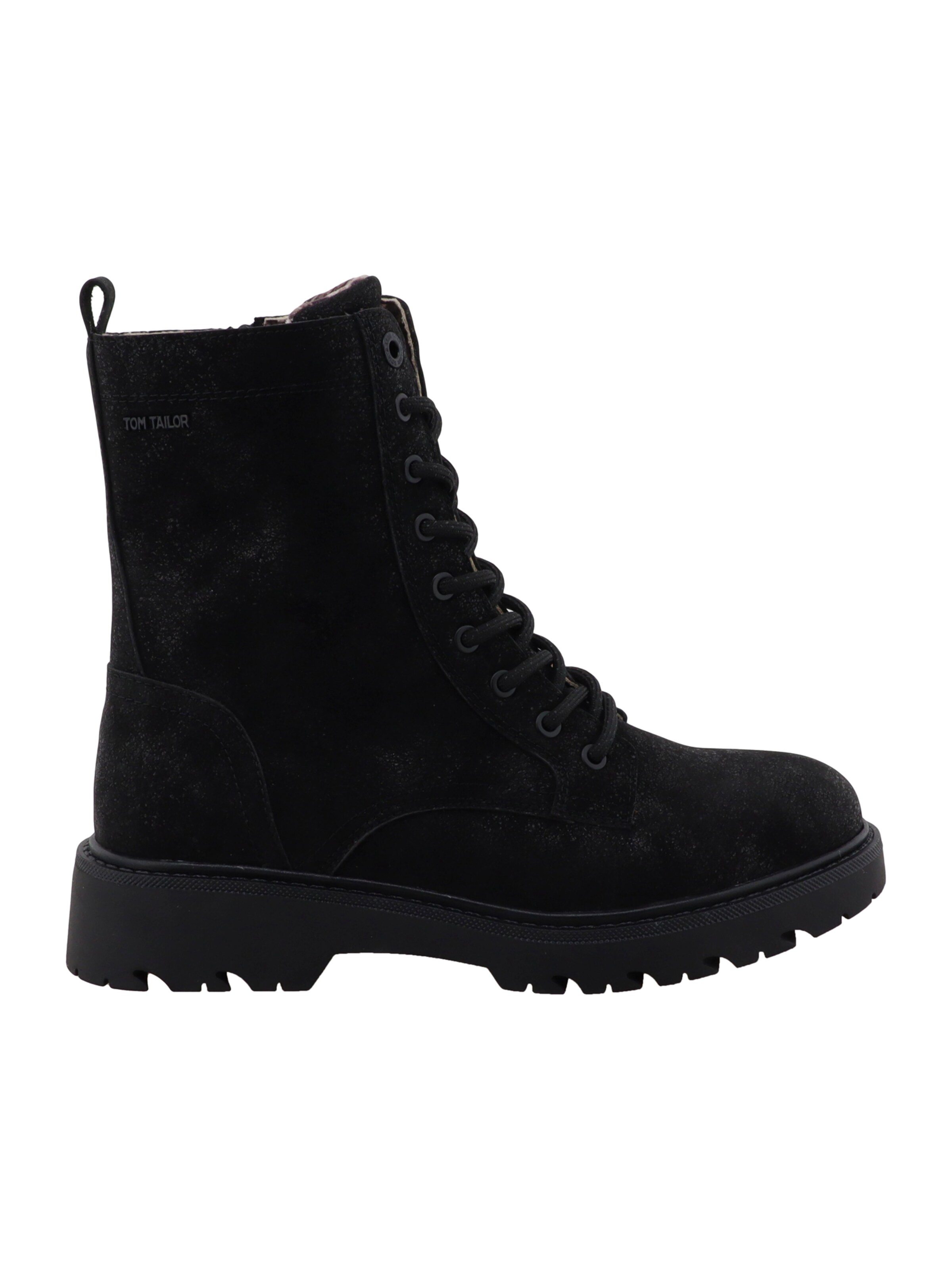 Bottines à lacets TOM TAILOR en noir : devant