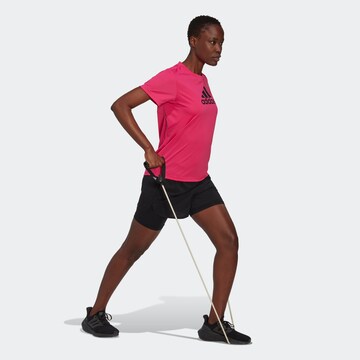 rožinė ADIDAS SPORTSWEAR Sportiniai marškinėliai 'Primeblue Designed 2 Move Logo'