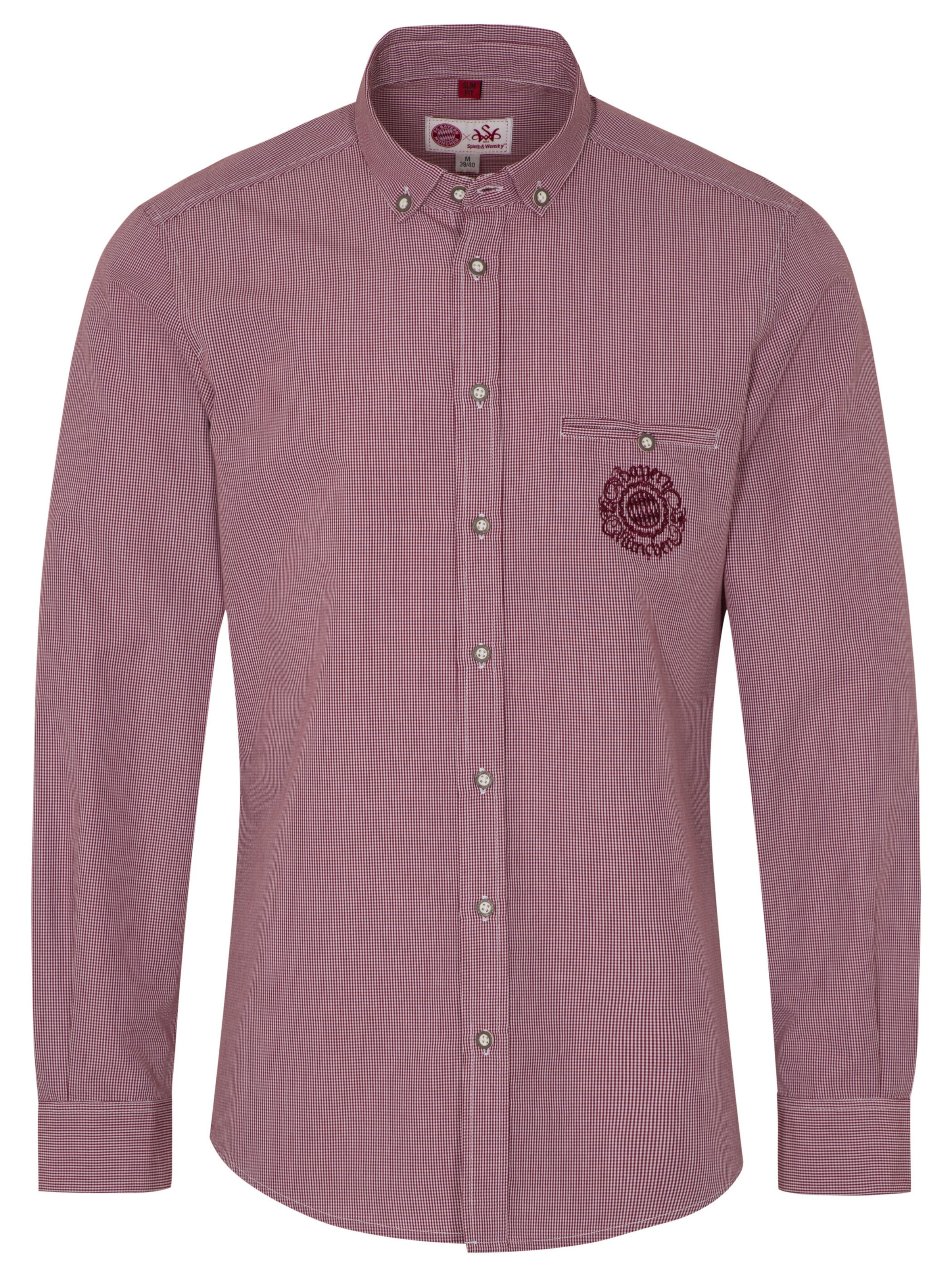 SPIETH & WENSKY Slim fit Klederdracht overhemd 'FCB - Erek' in Rood: voorkant