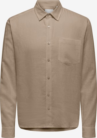 Only & Sons - Camisa 'ONSLaurence' en marrón: frente