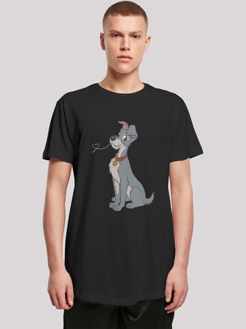 Maglietta 'Disney Lady And The Tramp Spaghetti Heart' di F4NT4STIC in nero: frontale