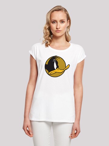 F4NT4STIC Shirt 'Looney Tunes Daffy Duck' in Wit: voorkant