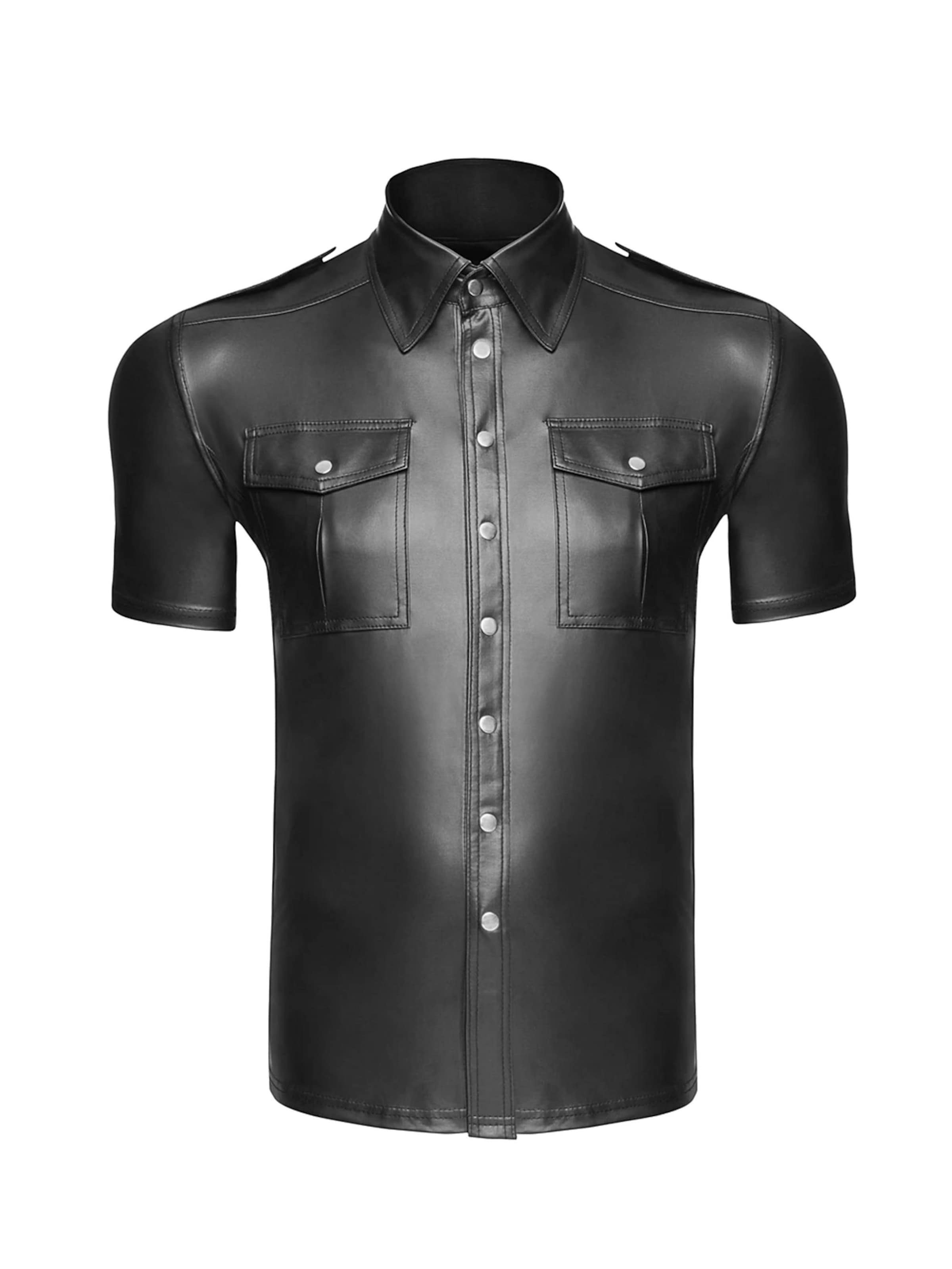 Noir Handmade Slim Fit Shirt in Schwarz: Vorderseite