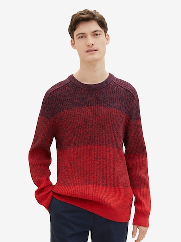 Pull-over TOM TAILOR DENIM en rouge : devant