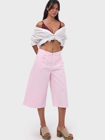 IT'S BASIC Baggy Jeans 'BAGGY BERMUDA SHORT' in Roze: voorkant