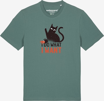 Watapparel Shirt 'Cat' in Grün: Vorderseite