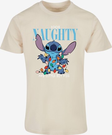 ABSOLUTE CULT Shirt 'Lilo And Stitch - Naughty And Nice' in Beige: front