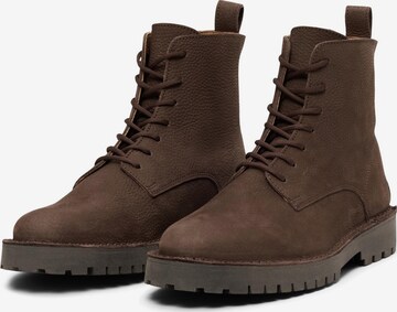 SELECTED HOMME - Botas com atacadores 'Ricky' em castanho