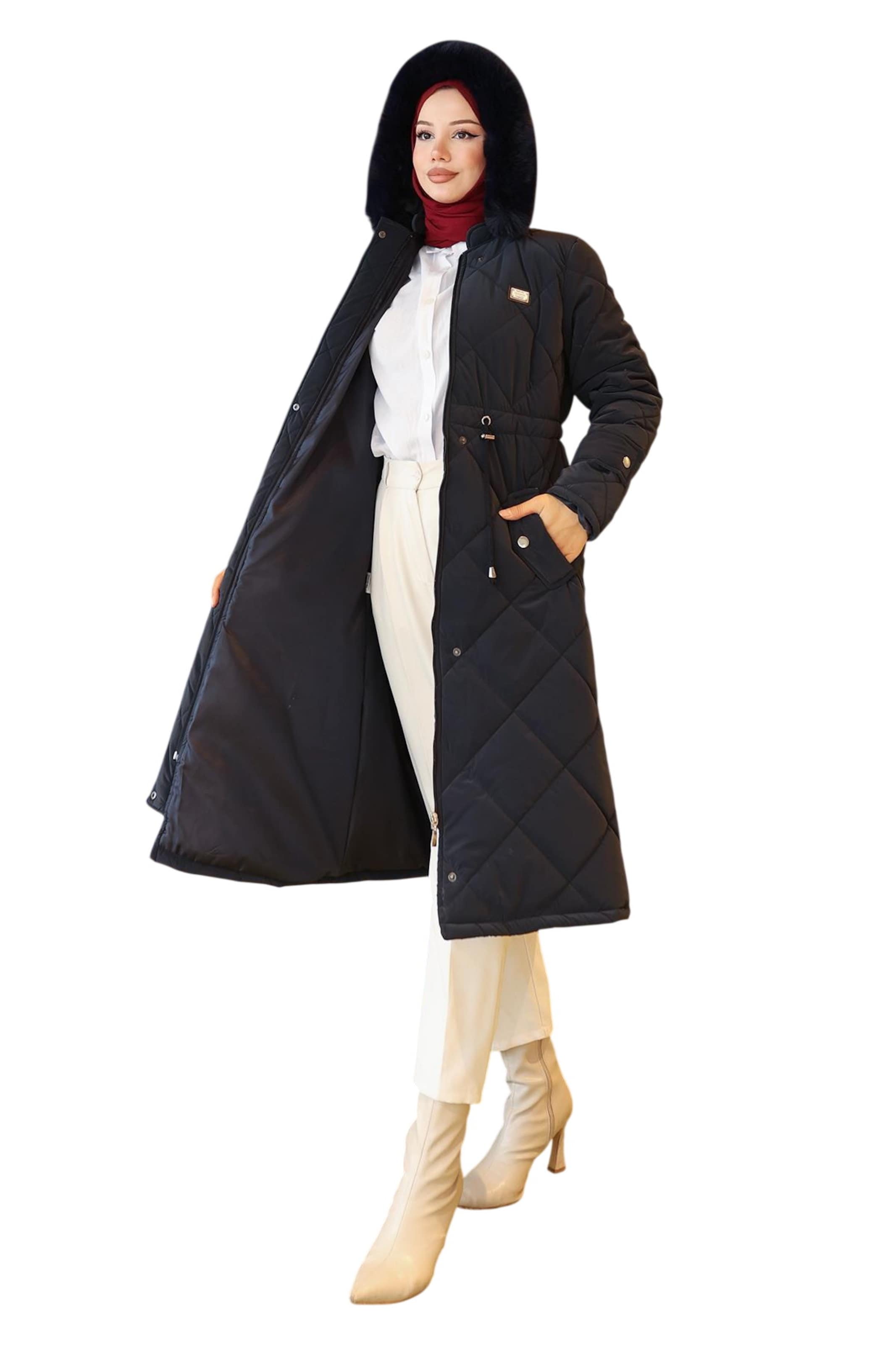 MODAMIHRAM Mantel in Schwarz