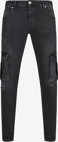 Slimfit Jeans cargo di 2Y Premium in nero: frontale