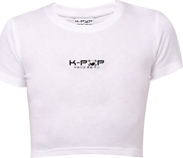 K-pop Paita 'Crop top' värissä valkoinen: etupuoli