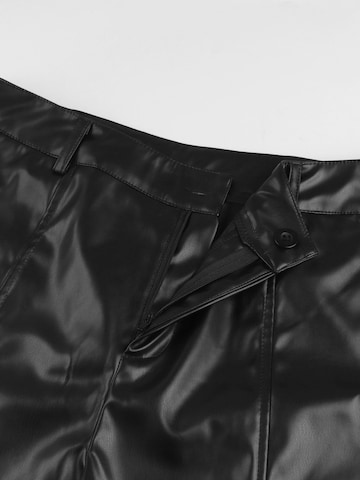 MEETWEE Slim fit Trousers 'slim fit leather shorts' in Black