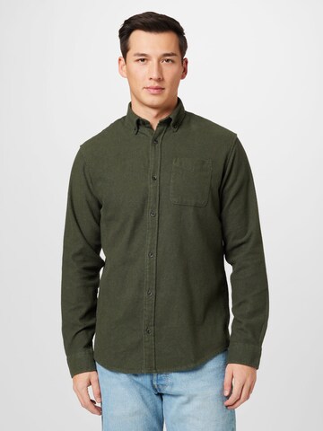 Coupe regular Chemise 'WALTER' JACK & JONES en vert : devant