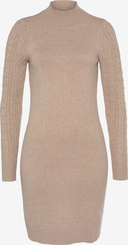 TAMARIS Knitted dress in Beige: front