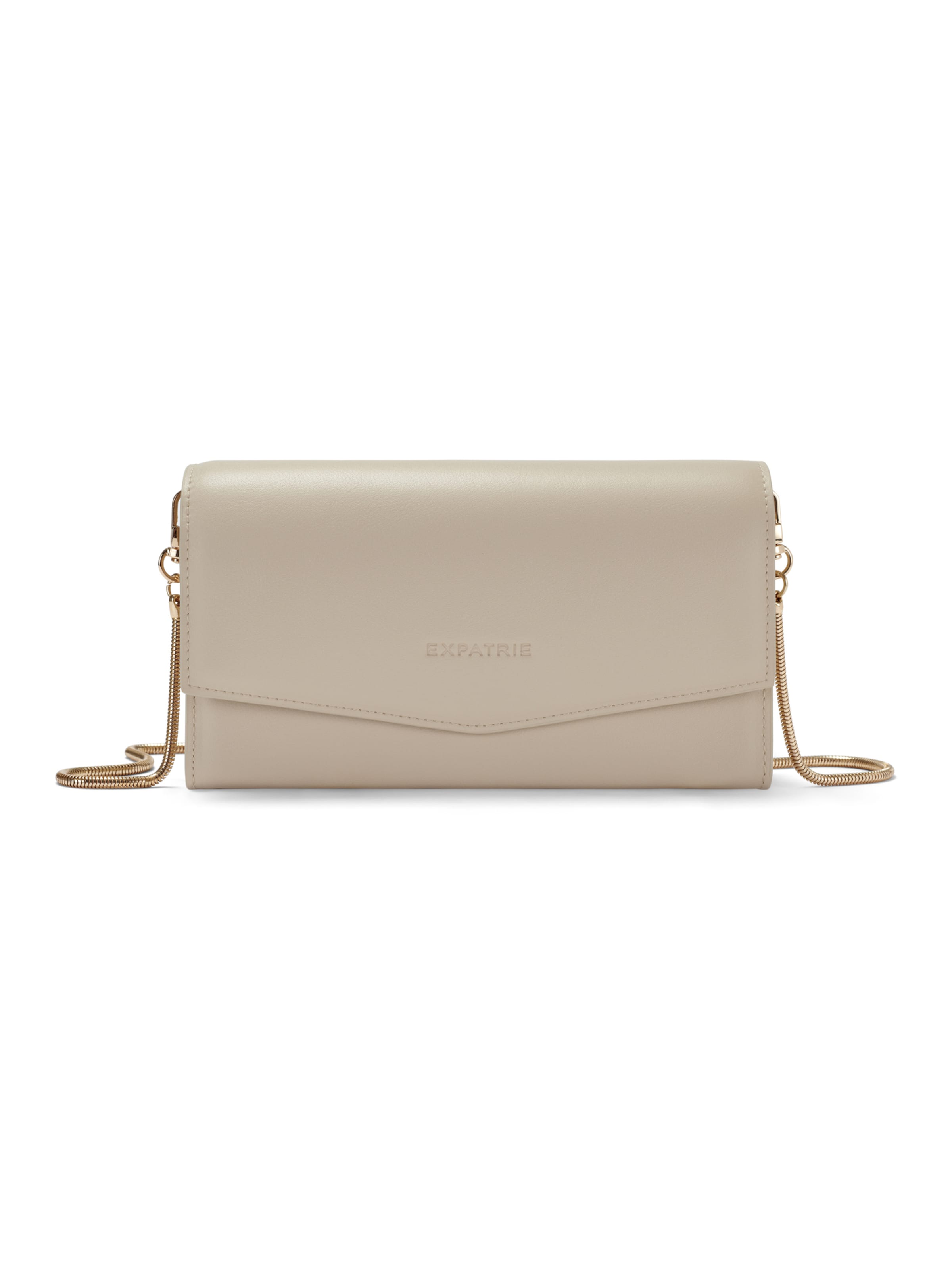 Expatrié Clutch 'Camille' in Beige: Vorderseite