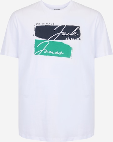 Jack & Jones PlusMajica 'SUNSET' - bijela boja: prednji dio