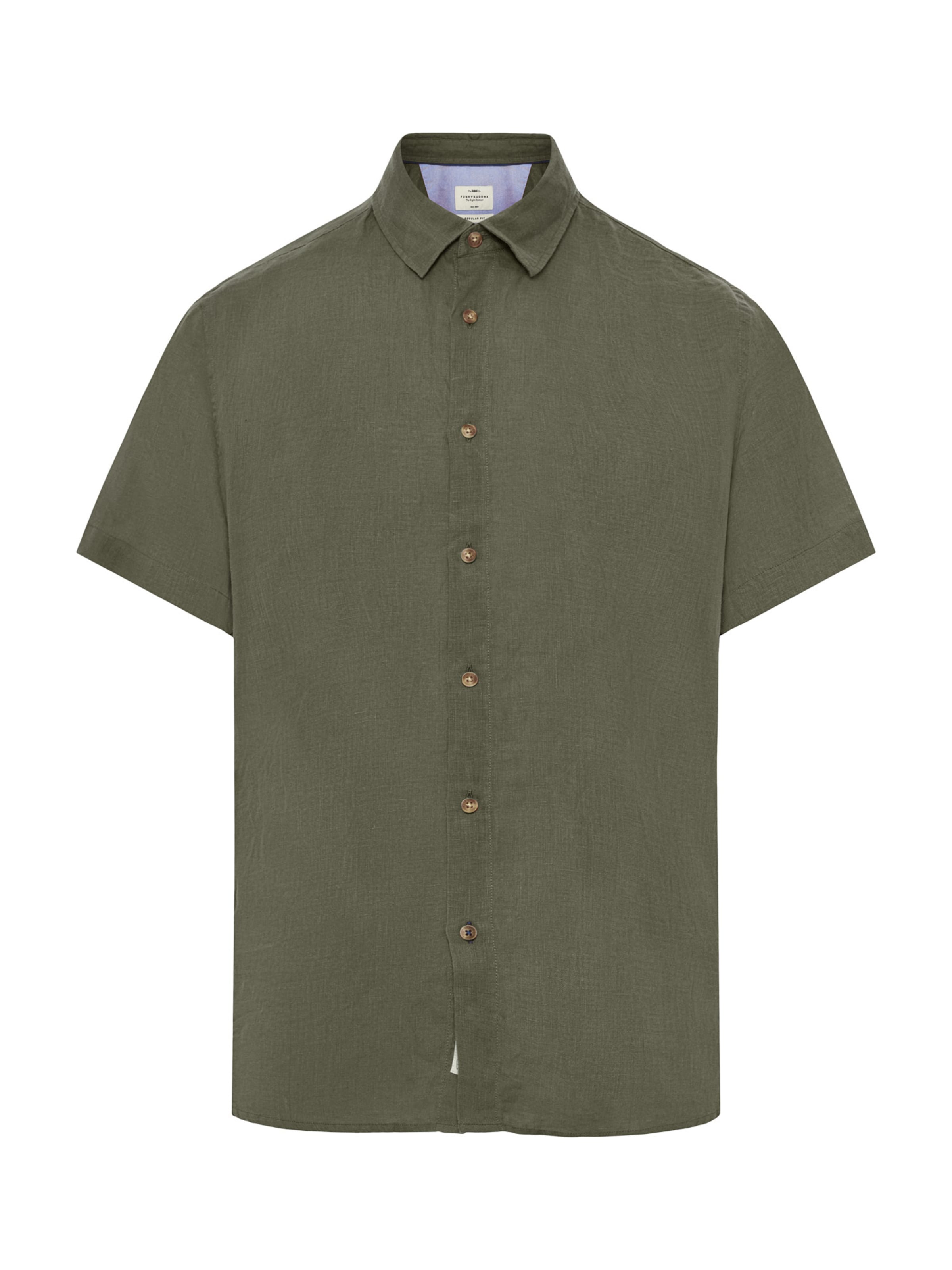 Funky Buddha Regular fit Πουκάμισο σε πράσινο: μπροστά
