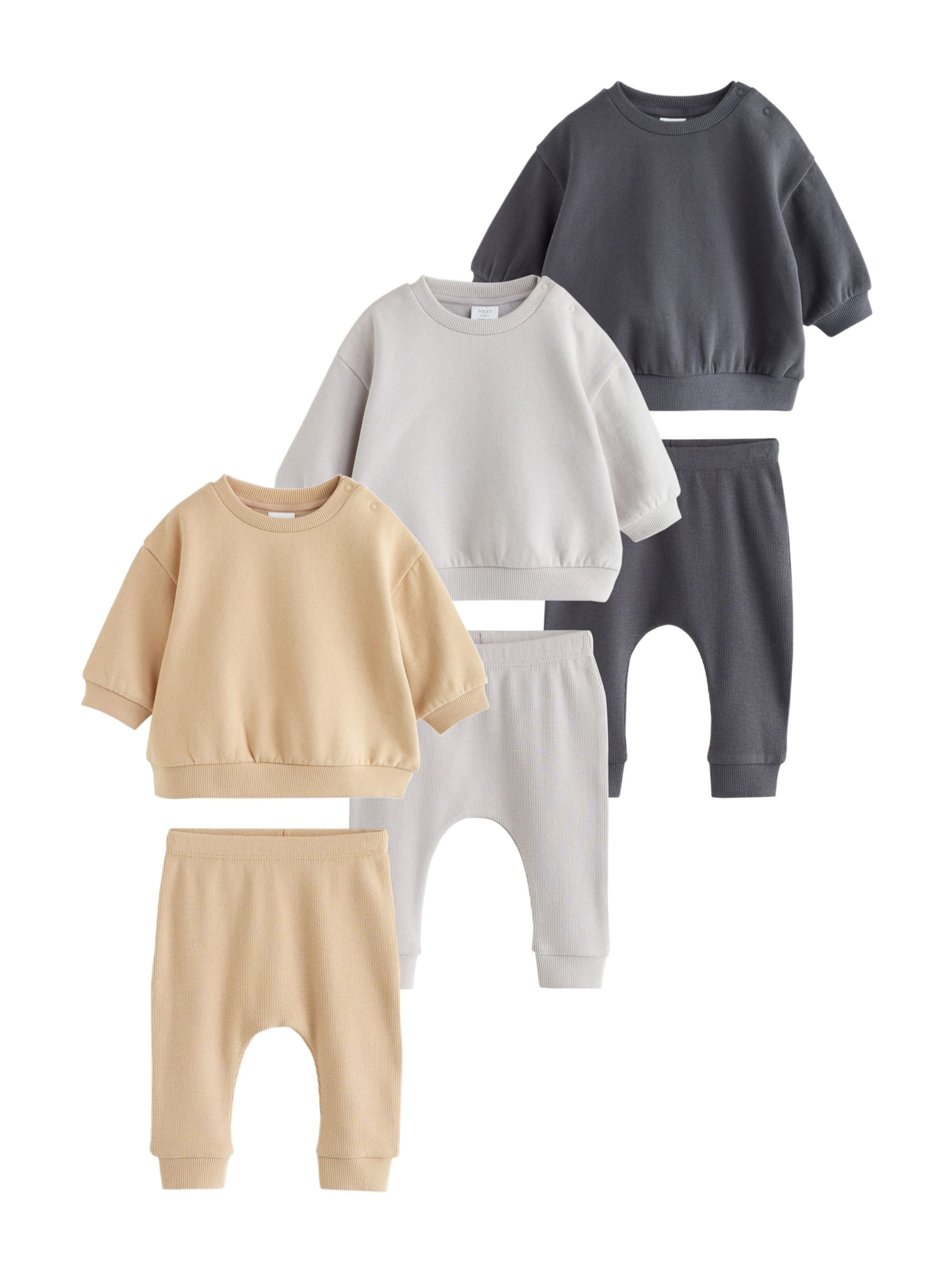 Next Set en 50 en beige / gris clair / gris foncé, Vue avec produit
