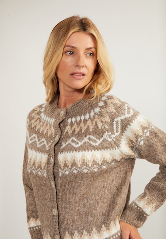 usha BLUE LABEL Knit Cardigan in Brown: front