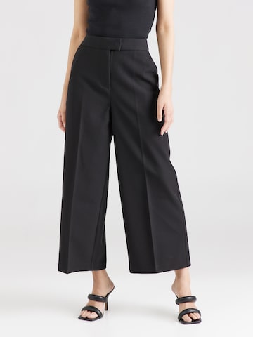 ABOUT YOU x Iconic by Tatiana Kucharova Wide leg Pleated Pants 'Vicky' in Black: front