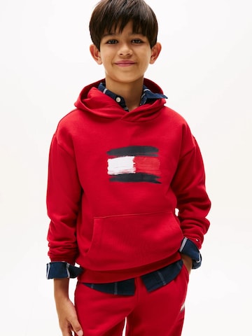 TOMMY HILFIGER Sweatshirt 'FLAG HOODIE BABY' in Rot