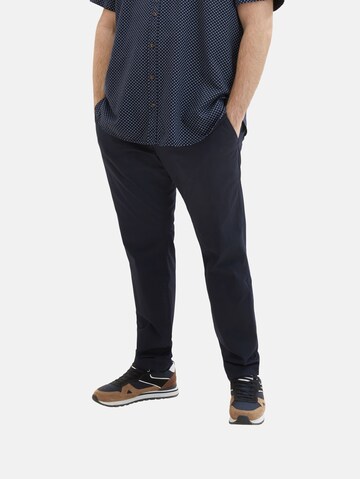 Coupe slim Pantalon chino TOM TAILOR Men + en bleu : devant