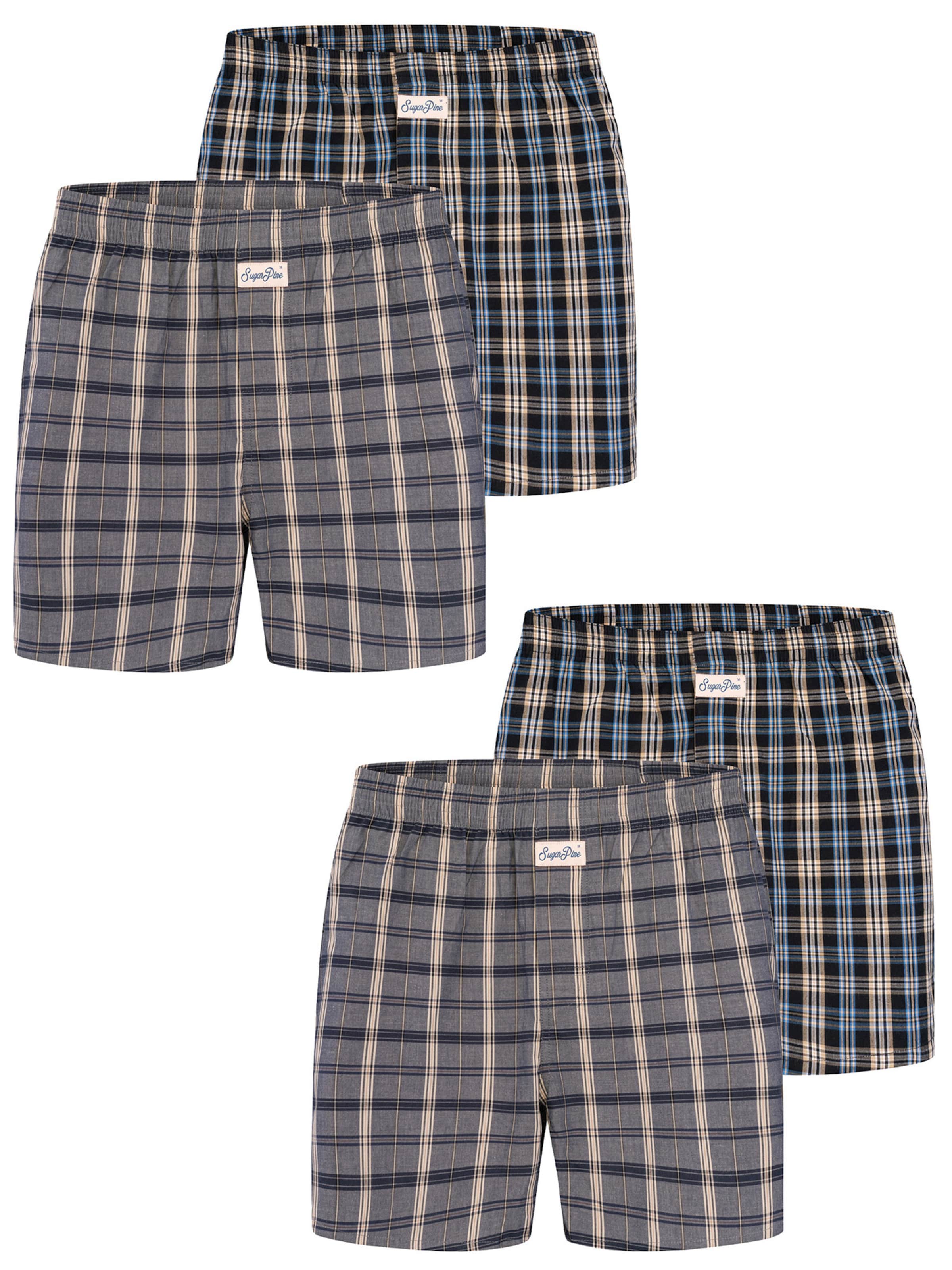 Sugar Pine Boxer ' Mix Karos ' in Blau: Vorderseite