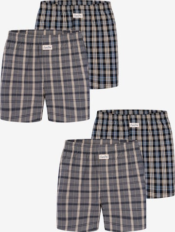 Sugar Pine Boxer ' Mix Karos ' in Blau: Vorderseite