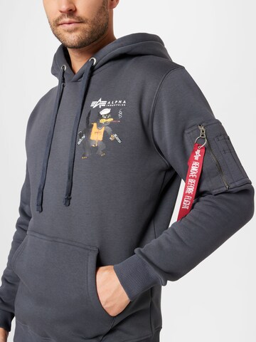 ALPHA INDUSTRIES - Sweatshirt 'Squadron' em cinzento