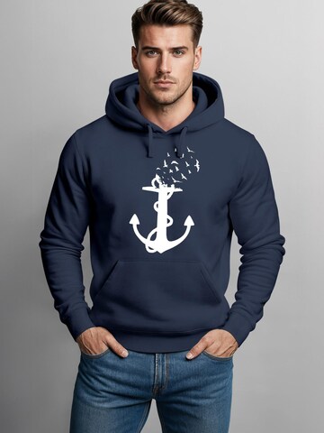 Neverless Sweatshirt 'Anker Vögel' in Blue