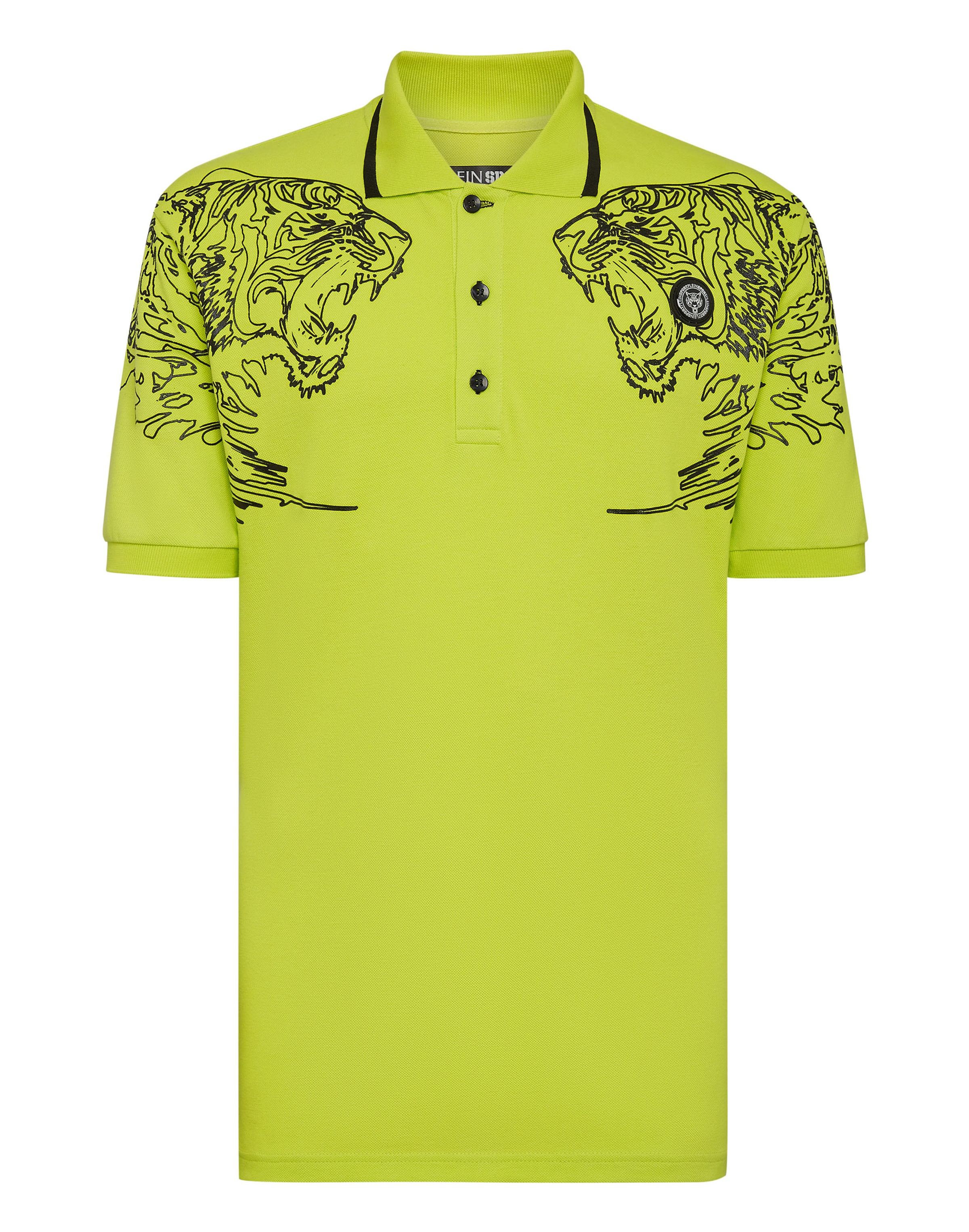 Plein Sport Poloshirt 'Tiger' in gelb / schwarz / weiß, Produktansicht