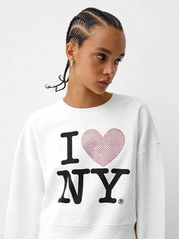 Bershka Sweatshirt in White