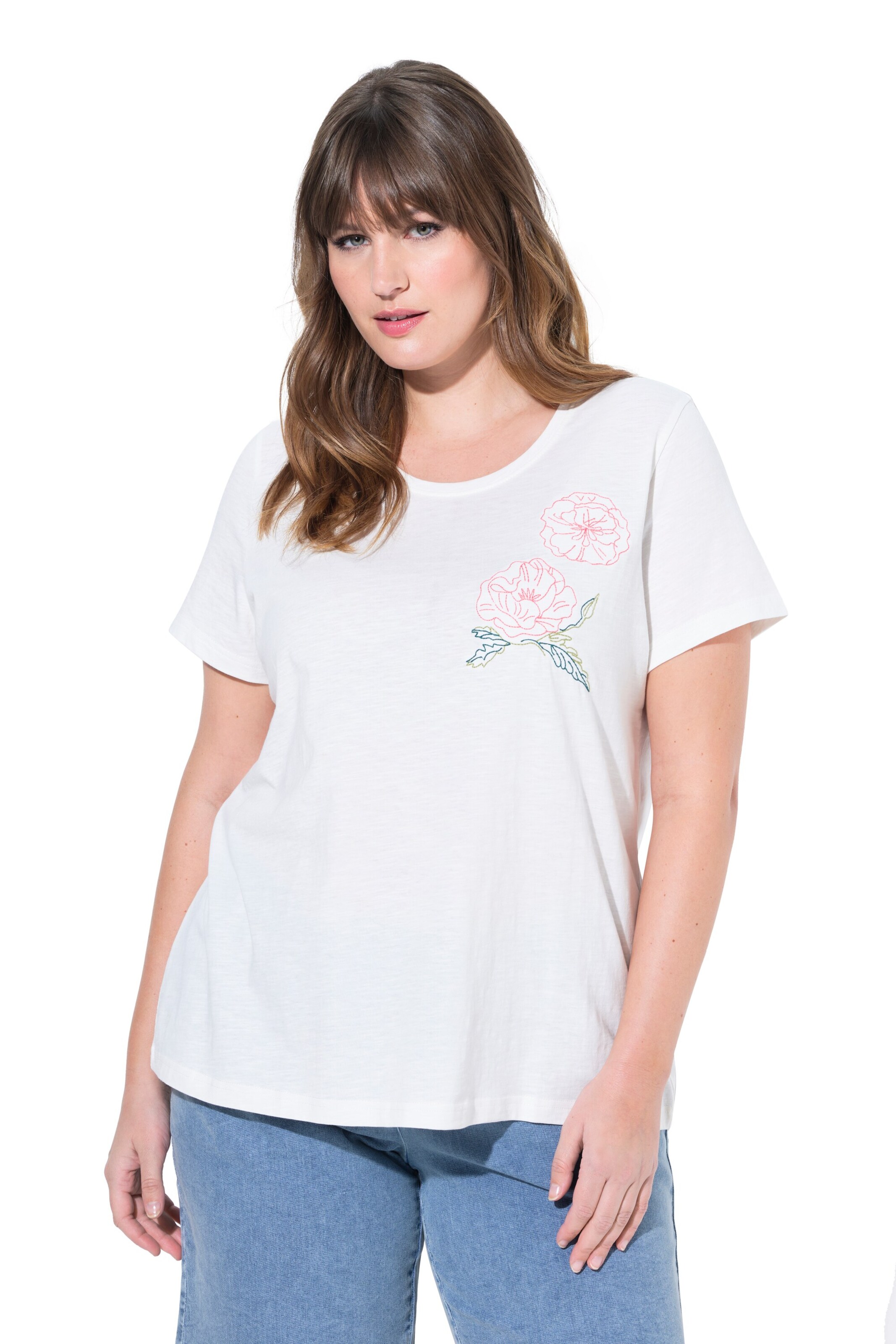 Ulla Popken T-Shirt in Weiß: Vorderseite