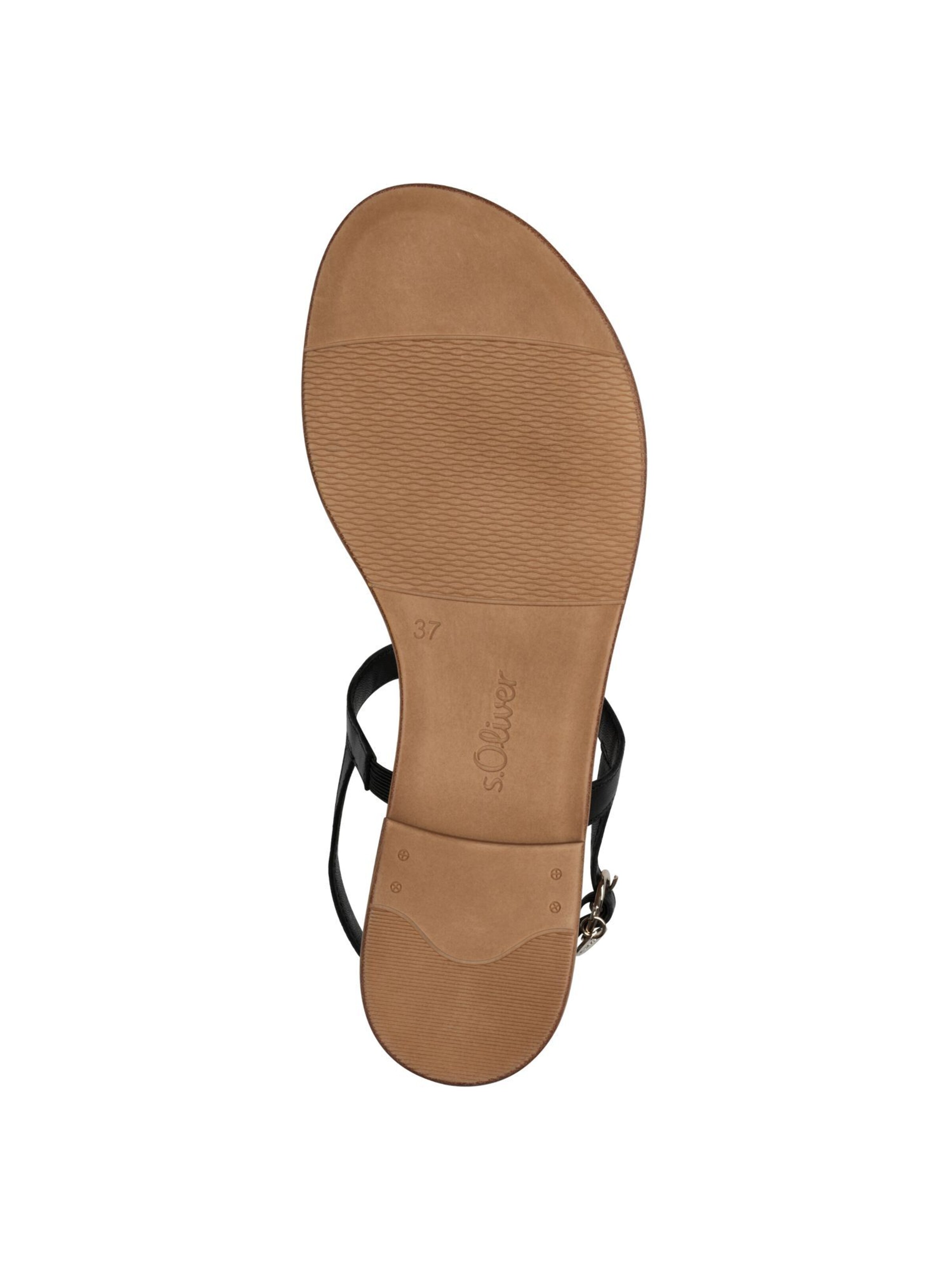 s.Oliver T-Bar Sandals in Black