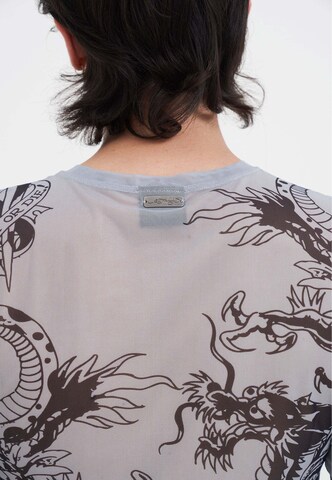 Ed Hardy Shirt 'Schlange und Drache' in Grau