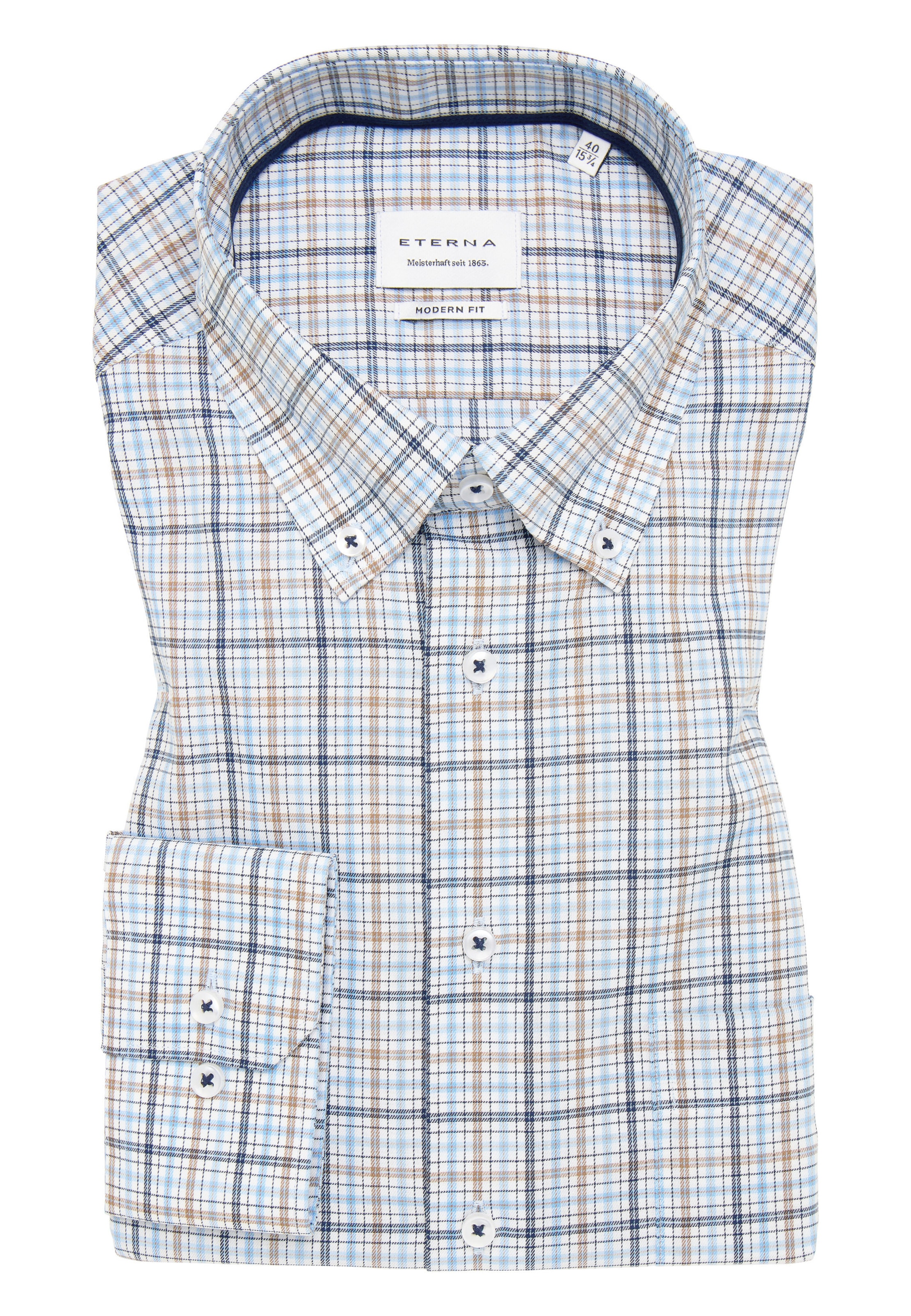 ETERNA Regular Fit Hemd in Blau