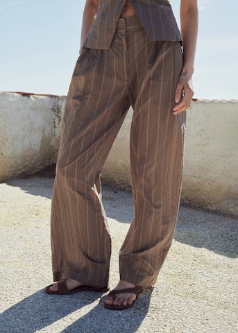 MANGO Wide Leg Hose 'Martin' in Braun