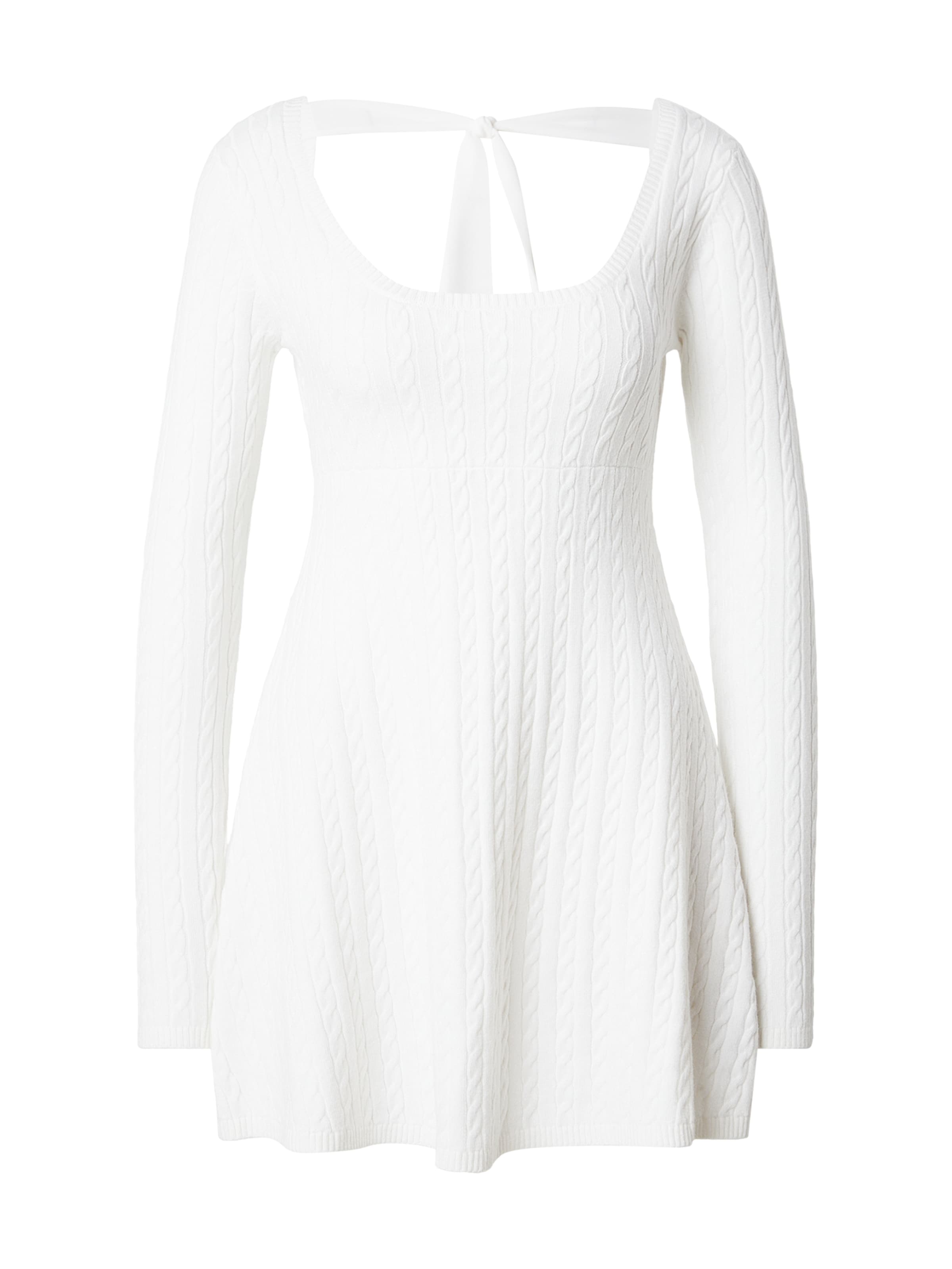 HOLLISTER Πλεκτό φόρεμα σε λευκό: μπροστά