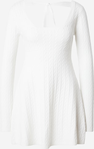 HOLLISTER Sukienka z dzianiny w kolorze biały: przód