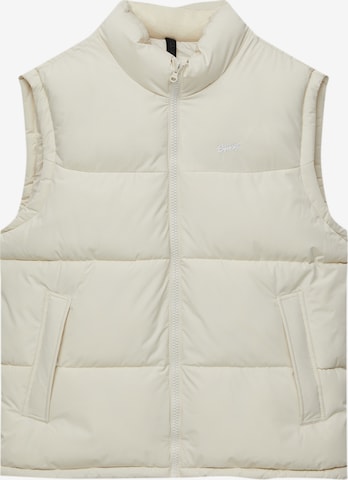 Pull&Bear Bodywarmer in Wit: voorkant