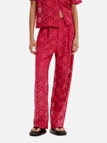 Loosefit Pantalon à pince Desigual en rouge : devant