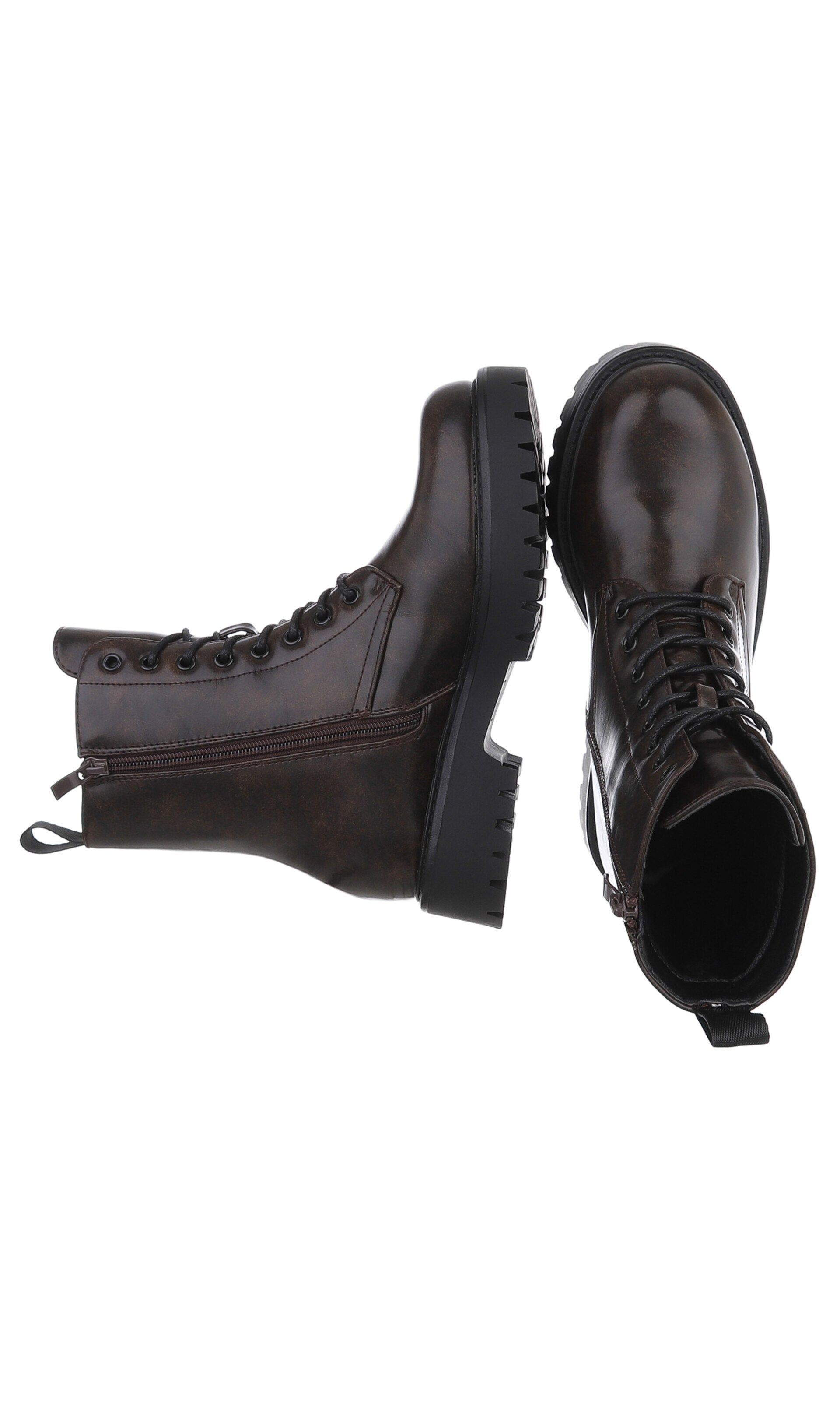 Ital-Design Schnürstiefelette in Braun