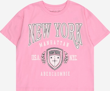 rožinė Abercrombie & Fitch Marškinėliai 'NEW YORK': priekis