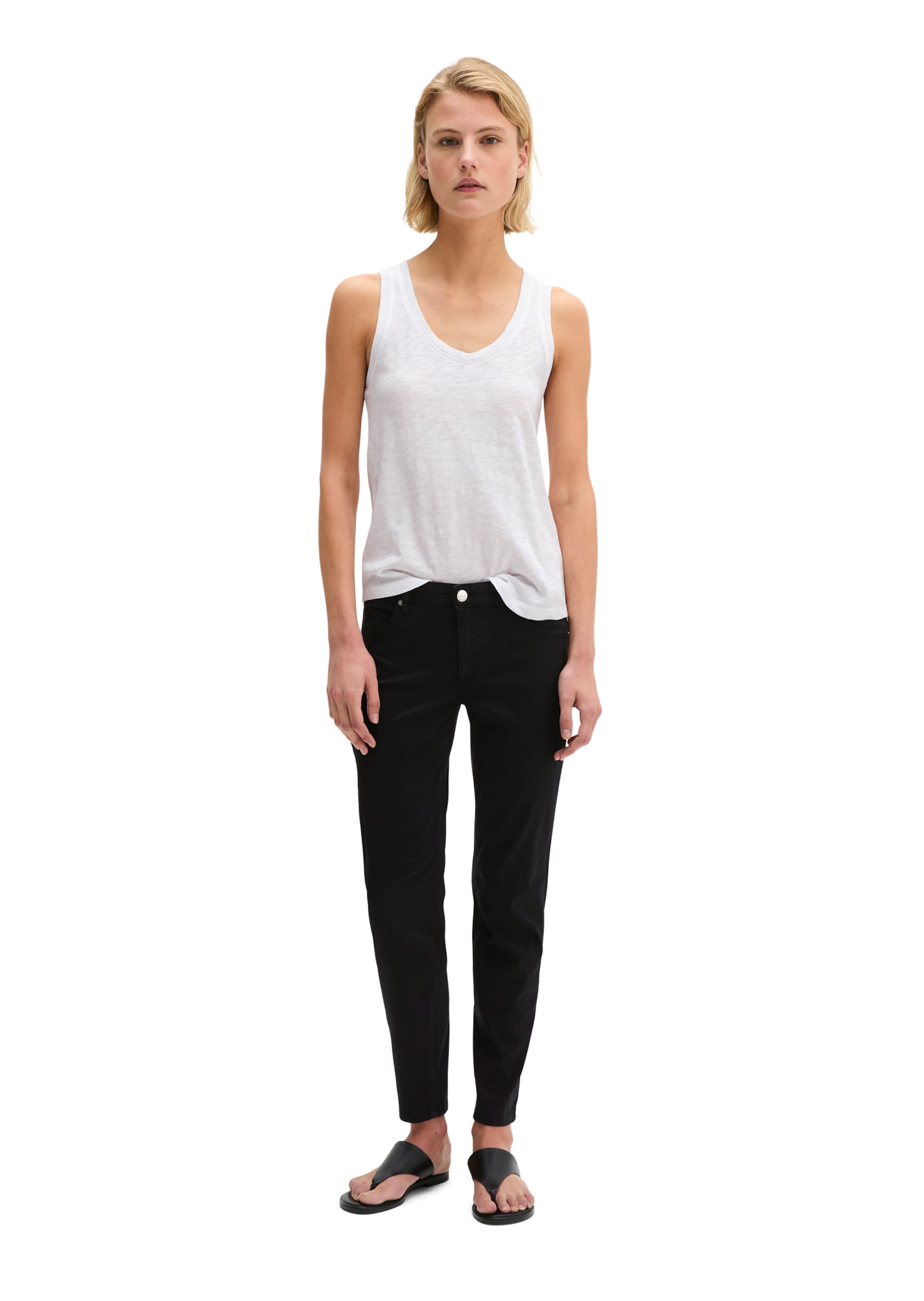 Marc O'Polo Slimfit Hose 'Lulea' in Schwarz