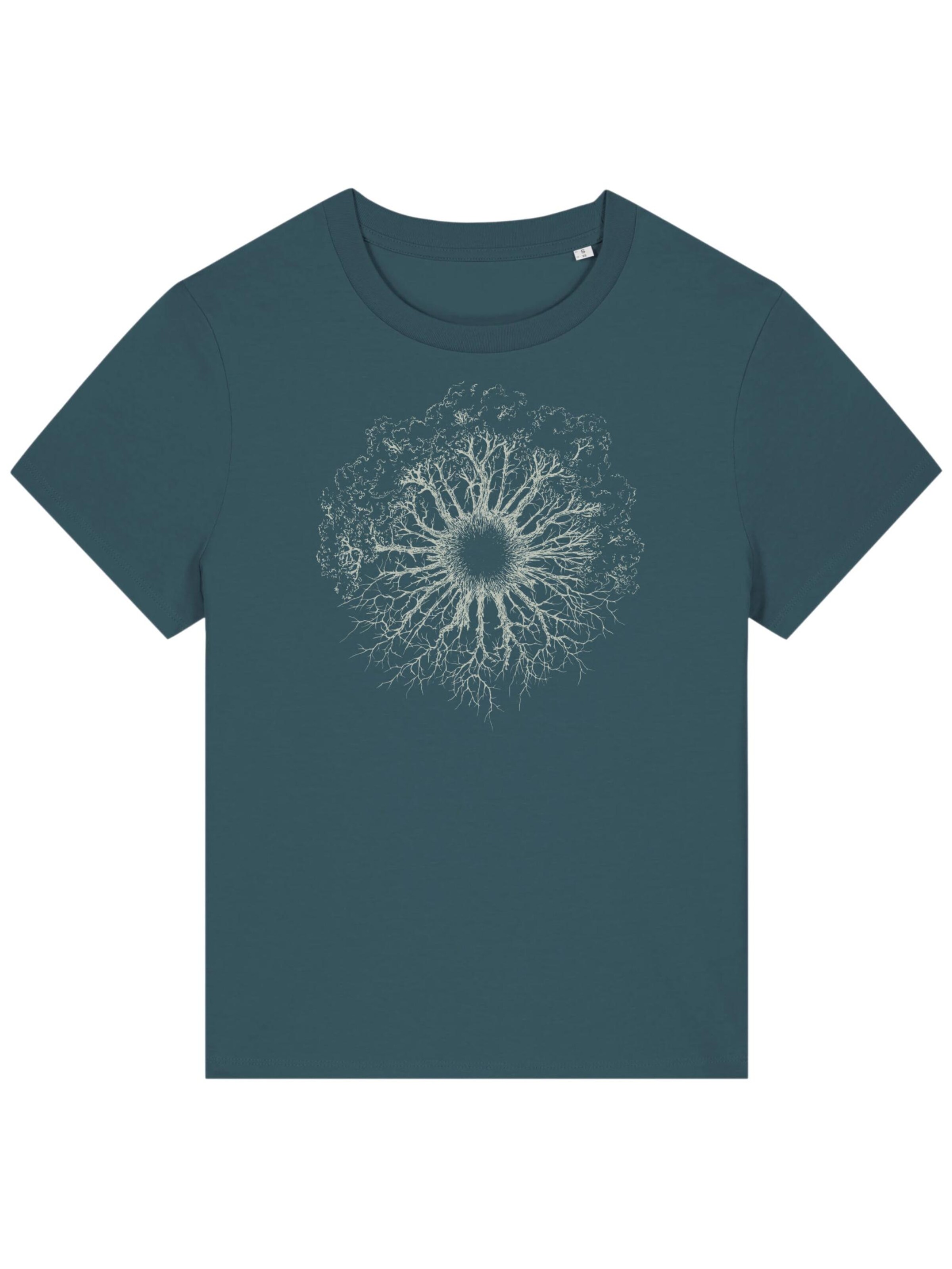 Life-Tree Shirt 'Fairwear Organic Stargazer WoodenIris' in Blau: Vorderseite