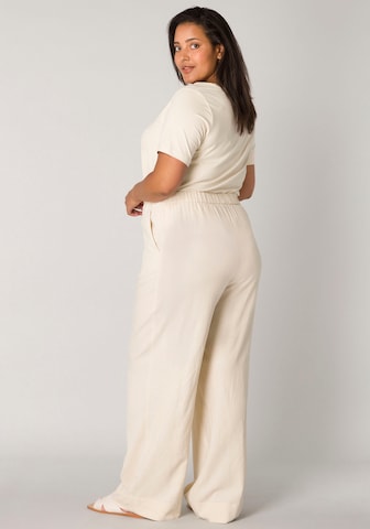 BASE LEVEL CURVY Regular Pajama Pants in Beige