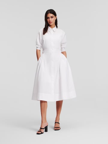 Robe-chemise Karl Lagerfeld en blanc : devant