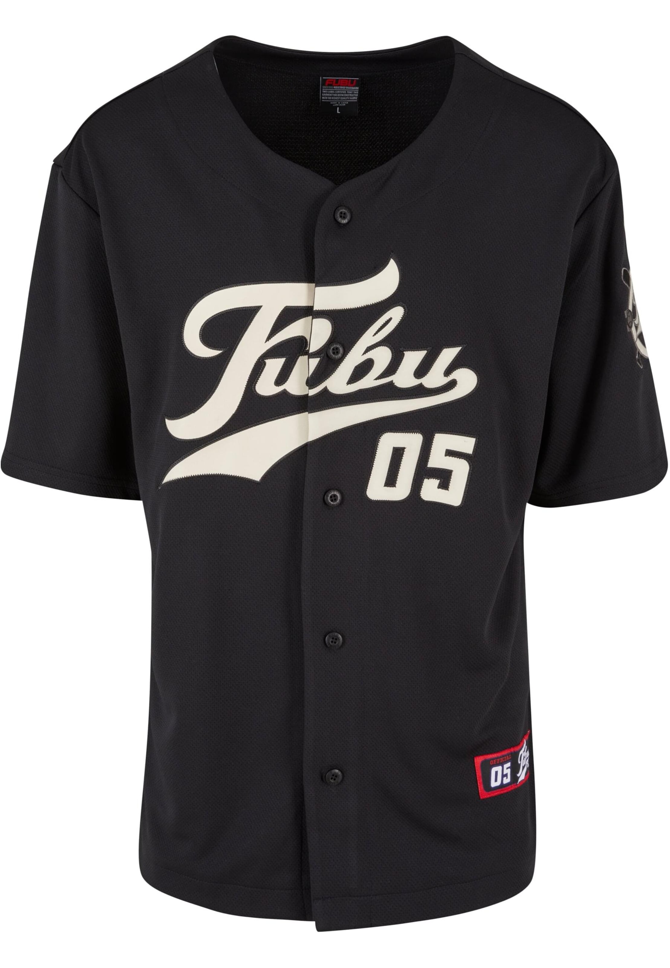 juoda FUBU Marškinėliai 'FM241-007-2 Varsity': priekis