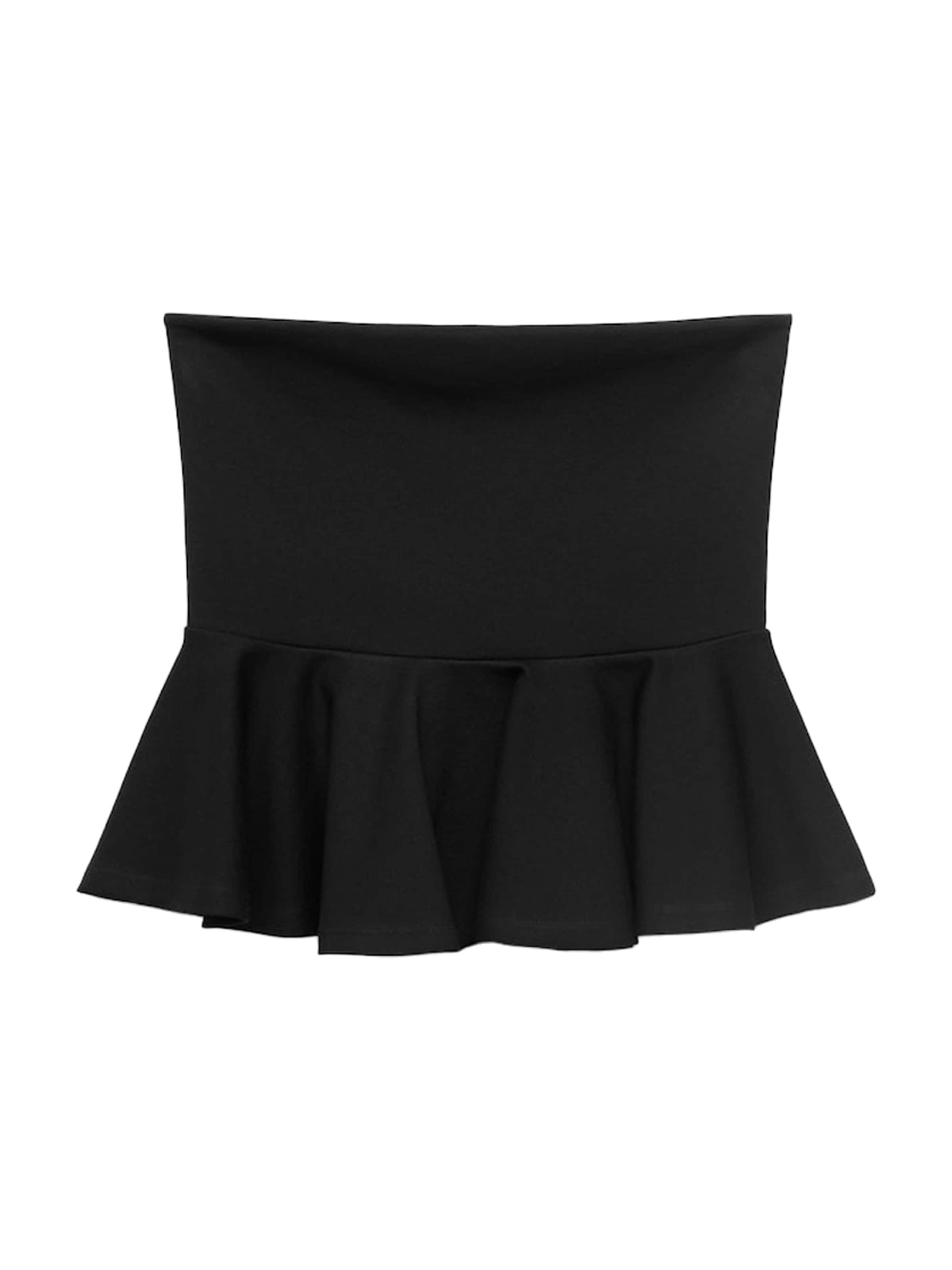 MANGO Topp 'PEPLUM' i svart: framsida